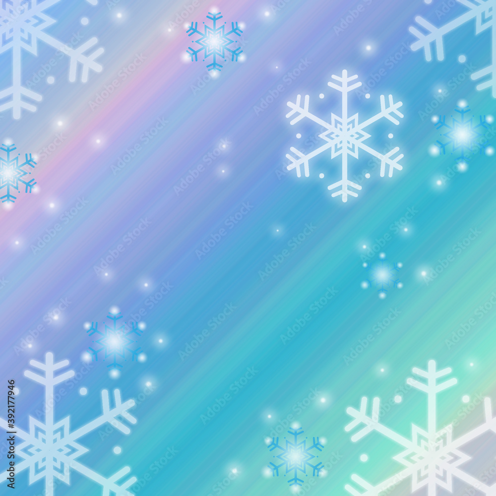 Multiple color Christmas Background and White and Blue Snowflakes. Christmas day concept. Multiple color Christmas Background and White and Blue Snowflakes. Christmas day concept.