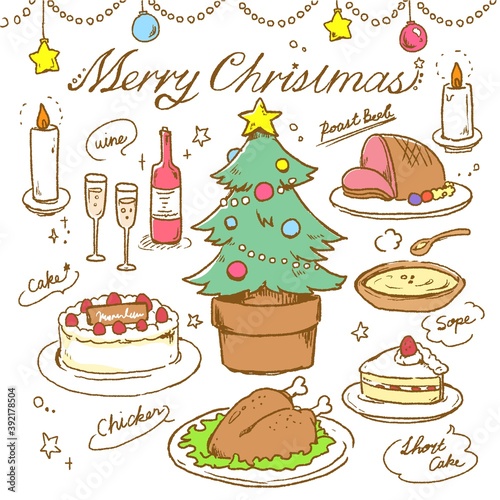 クリスマスディナーイラスト　手描き photo