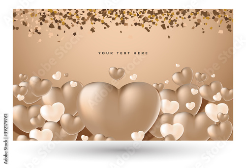 brown love confetti background