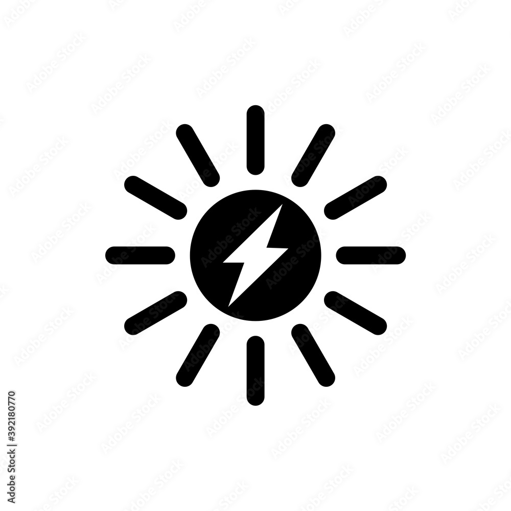 Solar energy icon isolated on white background Solar energy icon isolated on white background