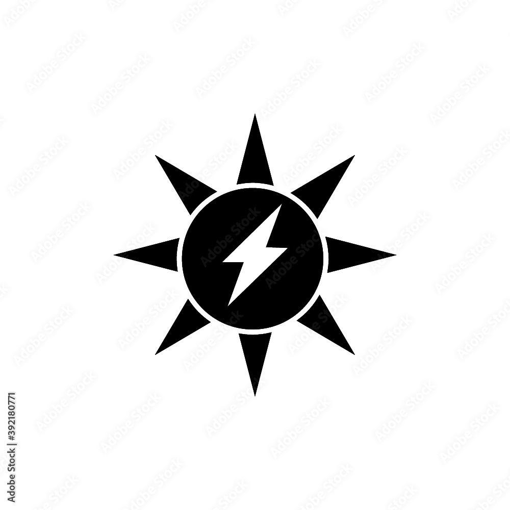 Solar energy icon isolated on white background Solar energy icon isolated on white background