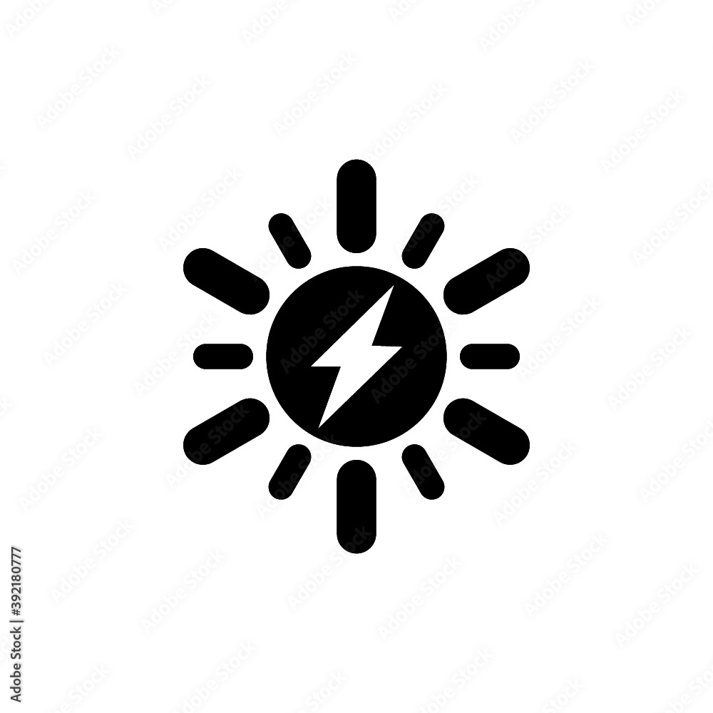 Solar energy icon isolated on white background Solar energy icon isolated on white background