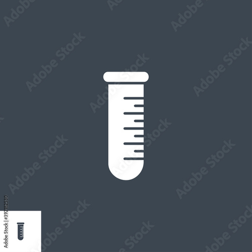 Test Tube related vector glyph icon. Isolated on black background. Vector illustration.