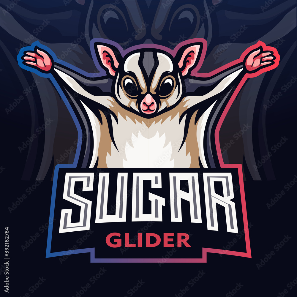 Sugar Glider mascot. esport logo design