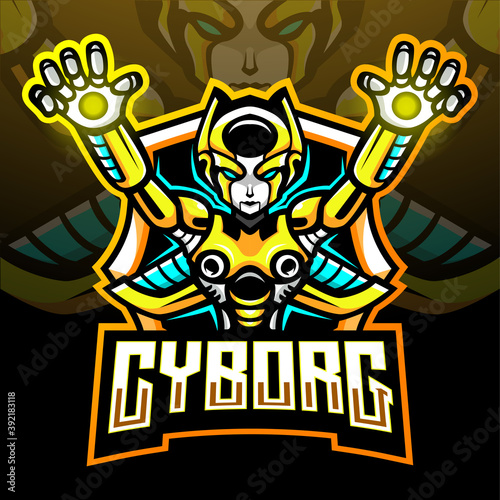 Cyborg mascot. esport logo design