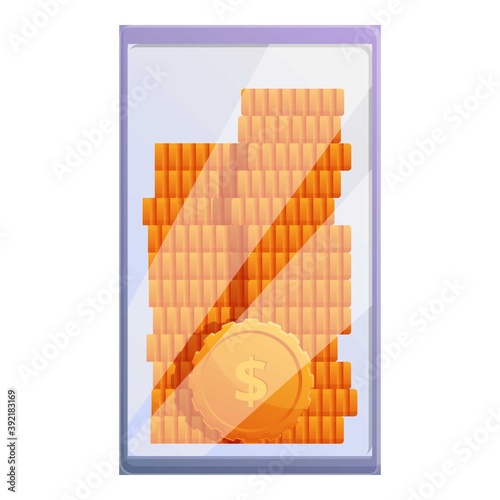 Monetization coin stack icon. Cartoon of monetization coin stack vector icon for web design isolated on white background