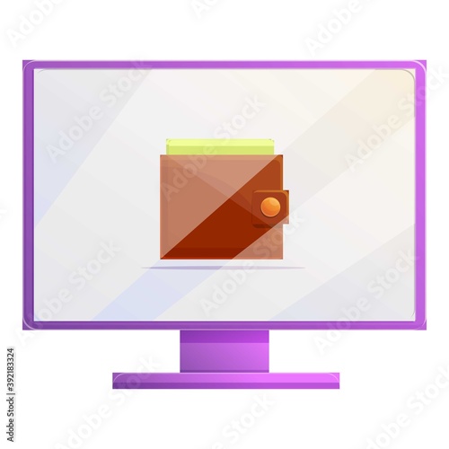 Online wallet monetization icon. Cartoon of online wallet monetization vector icon for web design isolated on white background