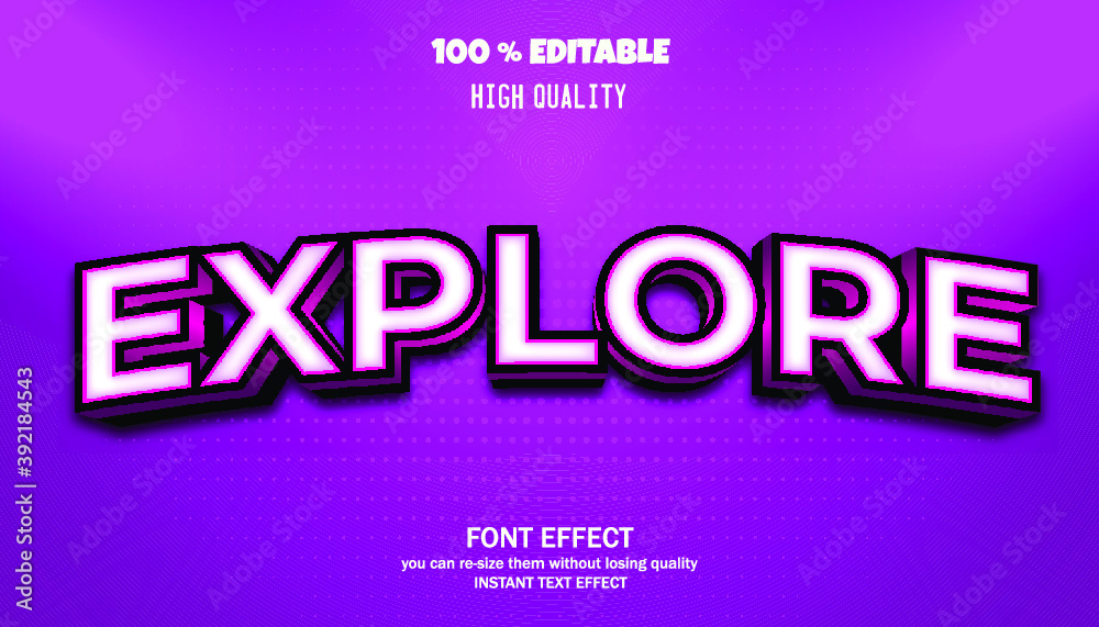 explore text effect. editable font