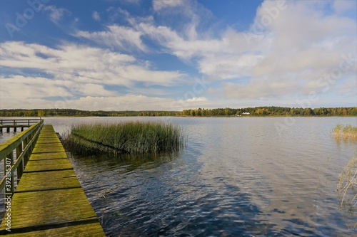 Fototapeta Naklejka Na Ścianę i Meble -  wooden bridge over lake