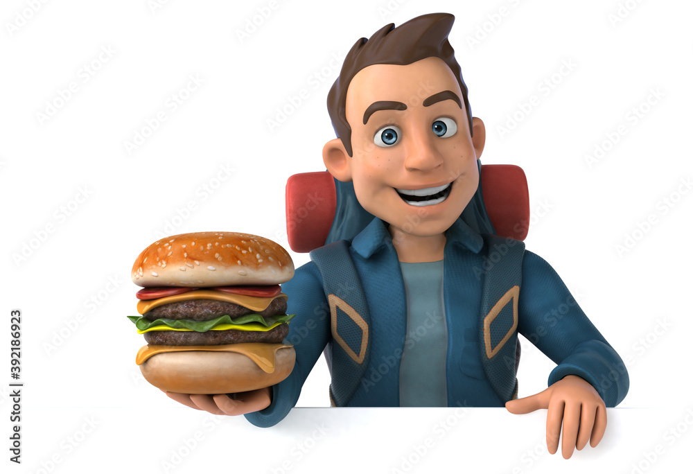 Fun illustration of a 3D cartoon backpacker