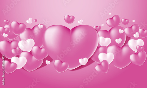 Love symbol background with shade of pink colours. Luxury, minimalist, suitable for wallpapers, banners, cards, book illustrations, landing pages, etc.