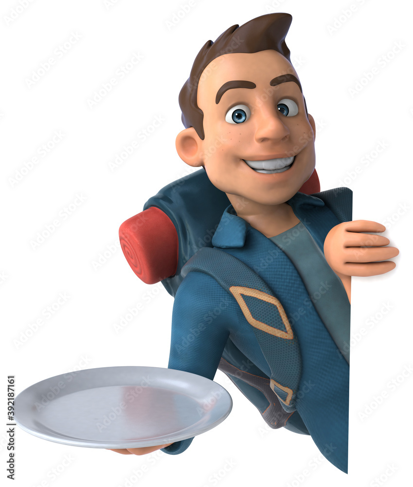 Fun illustration of a 3D cartoon backpacker Fun illustration of a 3D cartoon backpacker
