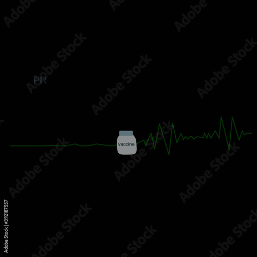 Electric heart that returned to beating again when vaccinated.