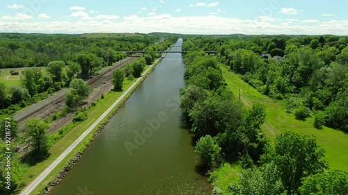 Erie canal during Spring time in Fairport, New York photo