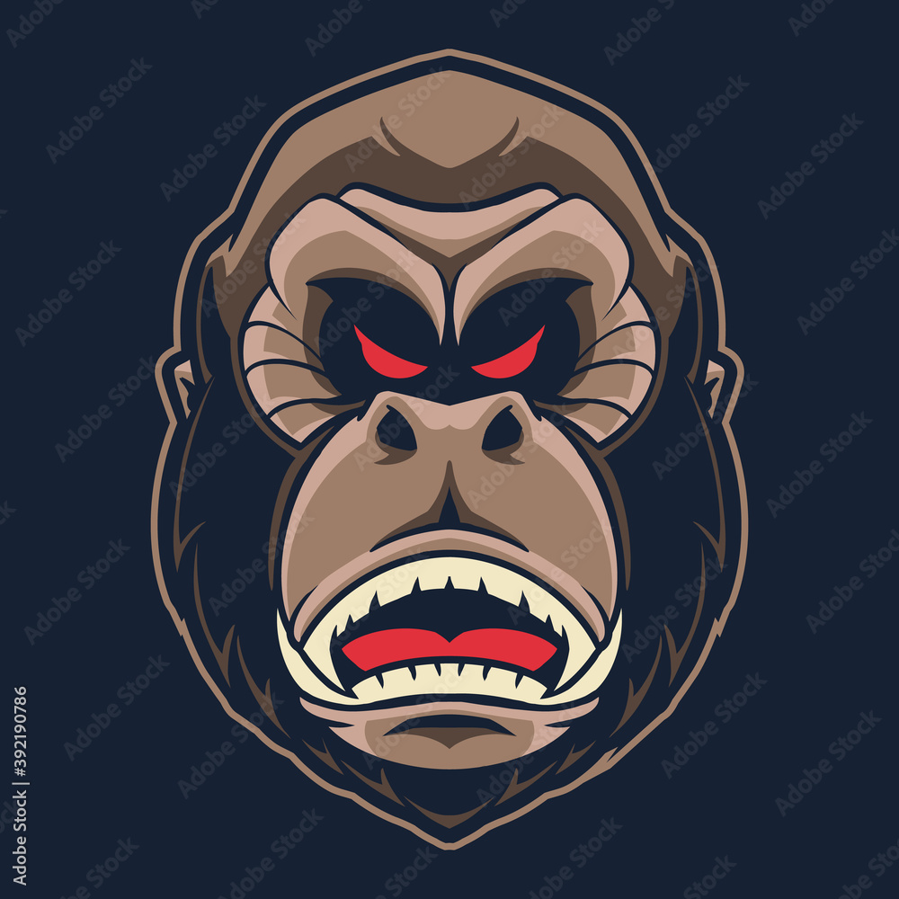 gorilla head vector illustration design