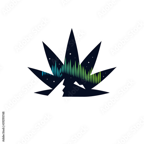 modern northern night sky light aurora over mountain vector illustration