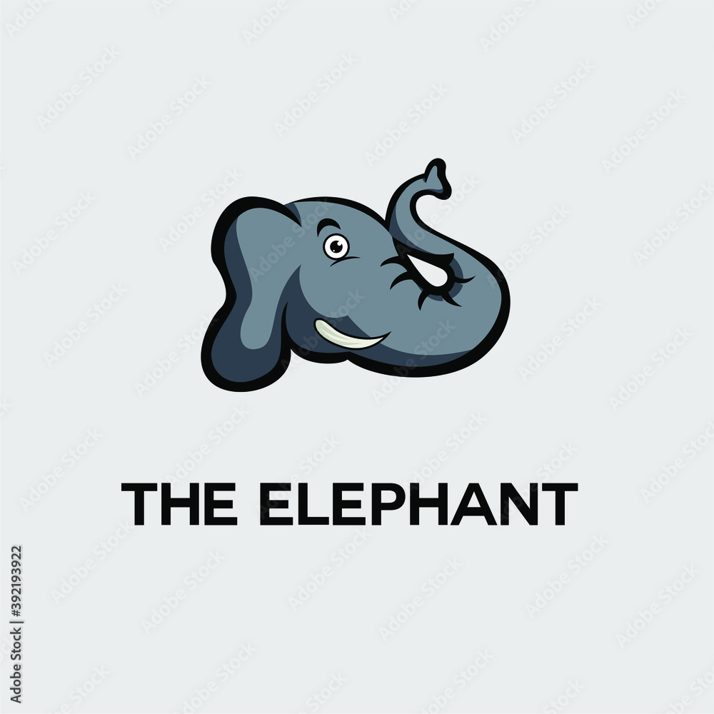 Elephant head logo concept design vector