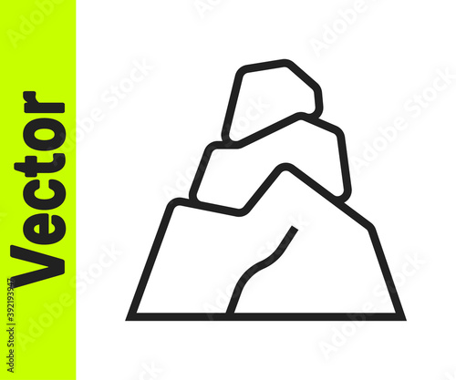 Wallpaper Mural Black line Rock stones icon isolated on white background. Vector. Torontodigital.ca