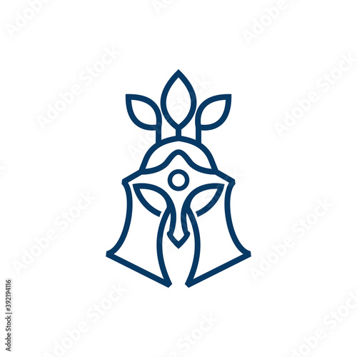 simple modern spartan organic helmet vector icon