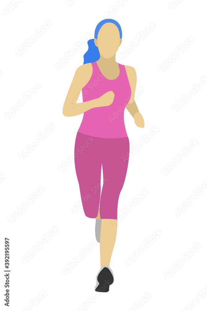 Beautiful slender girl going in for sports in pink clothes. Woman jogging. Isolated on white background
Beautiful slender girl going in for sports in pink clothes. Woman jogging. Isolated on white background