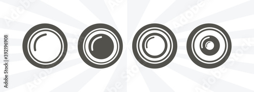 Camera objective isolated solid vector icon