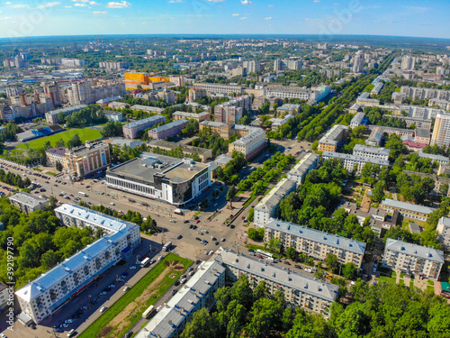 Aerial view of the intersection of Vorovsky Street and Oktyabrsky Avenue
