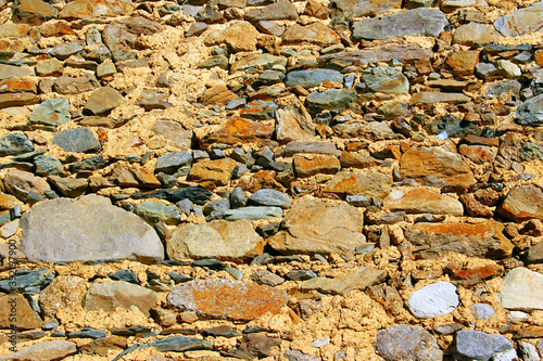 Stoned pattern for a background. Old wall of a house.