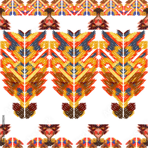Drapery curves pagan tripe seamless pattern. Indian old surface background. Vector ornament.
