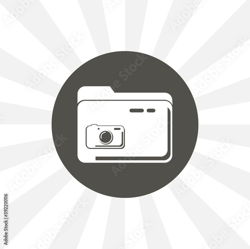 folder with photo files isolated solid vector icon