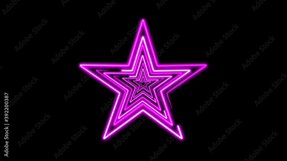 Abstract digital background with neon stars. CG animation 3d rendering. Seamless loop Abstract digital background with neon stars. CG animation 3d rendering. Seamless loop