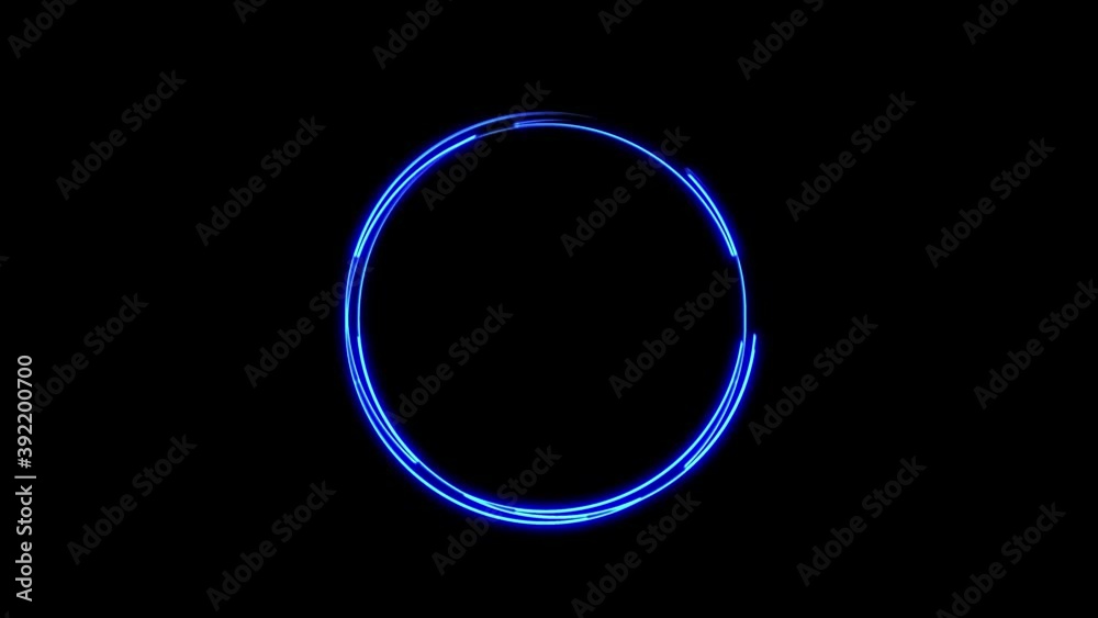Animation seamless neon line moving continuously in a circle. 2D animation circle with neon lines. Animation seamless neon line moving continuously in a circle. 2D animation circle with neon lines.
