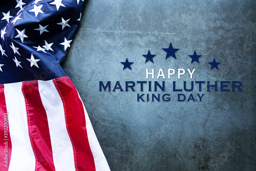 Martin Luther King Day Anniversary - American flag on abstract background