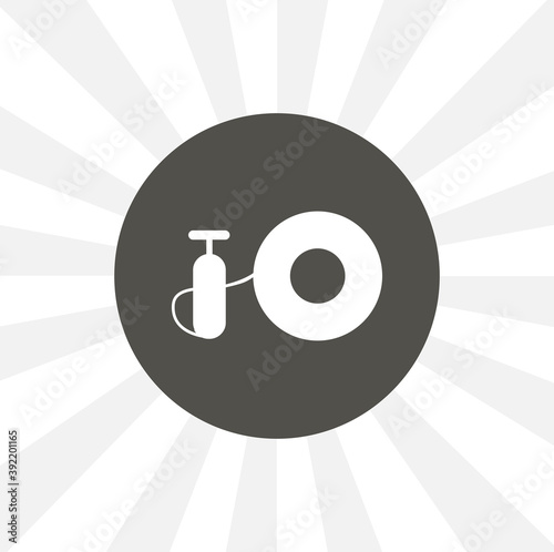 inflate tire isolated solid vector icon