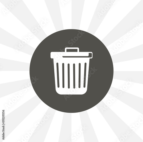Trash can isolated solid vector icon on white background