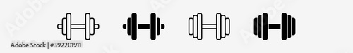 Dumbbell Icon Set | Dumbbells Vector Illustration Logo | Free Weight Icons Isolated Transparent Collection