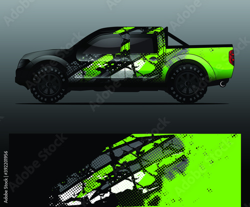 Truck decal, cargo van and car wrap vector, Graphic abstract grunge stripe designs for wrap branding vehicle