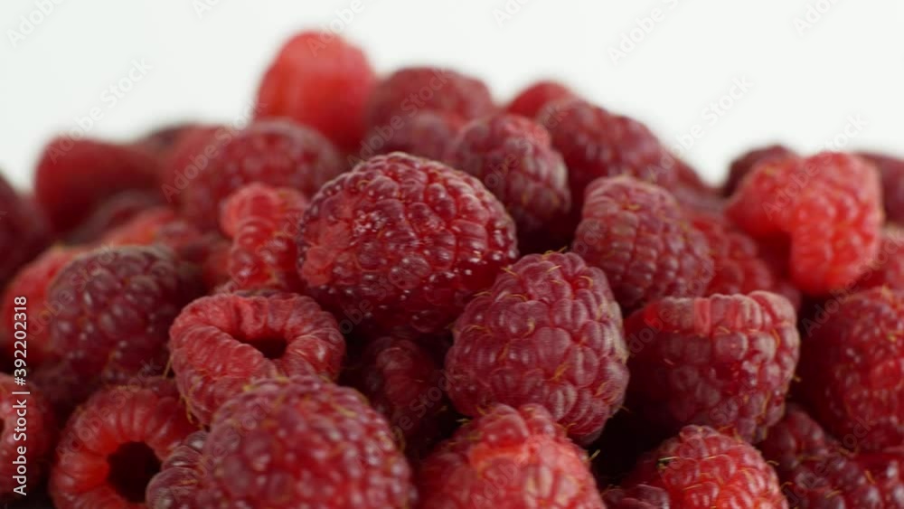 Eco bright colorful berry raspberry rotates 360 on a white background. Close-up of loose raspberry slide 4K video
Eco bright colorful berry raspberry rotates 360 on a white background. Close-up of loose raspberry slide 4K video