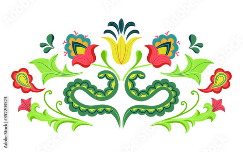 National ornament. A stylized flower. Tatar pattern. Vector illustration