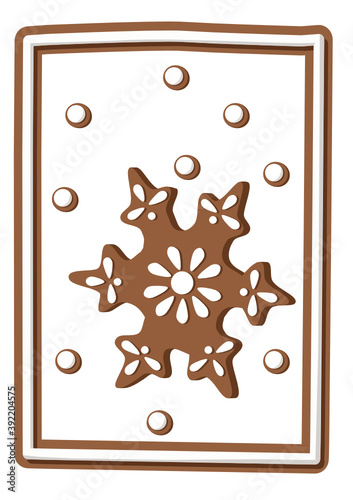 Greeting card with individual elements in the form of gingerbread on a transparent background. Vector. Svg. Print for printed holiday products.