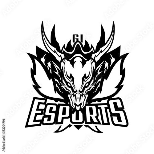 Esports Team Gaming Logotype - GI Esports Black & White