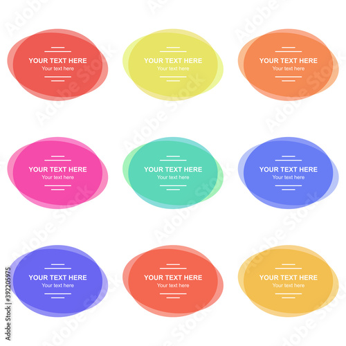Set of vector colorful banners. Abstract vector colored shapes for design. Banners with sample text.