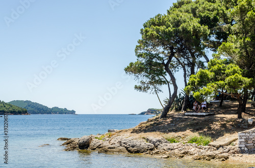 Evia island, Greece - June 28. 2020: Panorama of the tourist island of Skiathos in Greece © caocao191