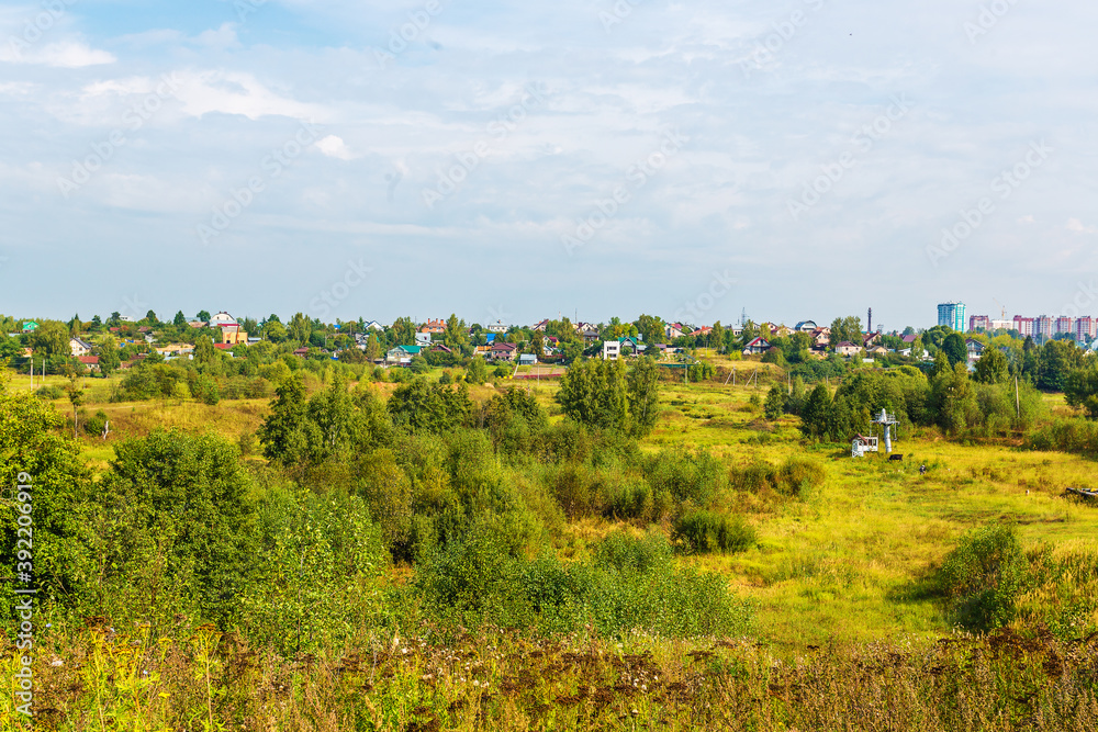 beautiful view of the outskirts of the city of Ivanovo in the early autumn