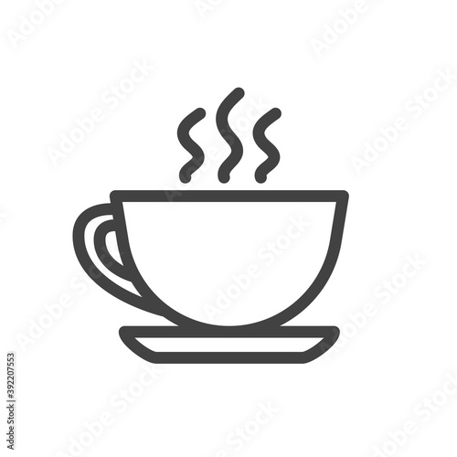Coffee cup line outline icon. Vector.