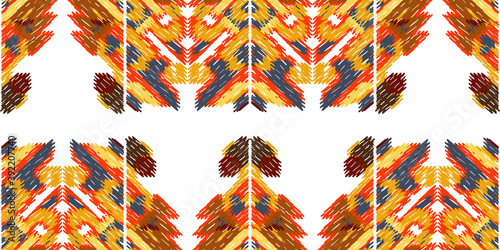 Drapery curves pagan tripe seamless pattern. Indian old surface background. Vector ornament.