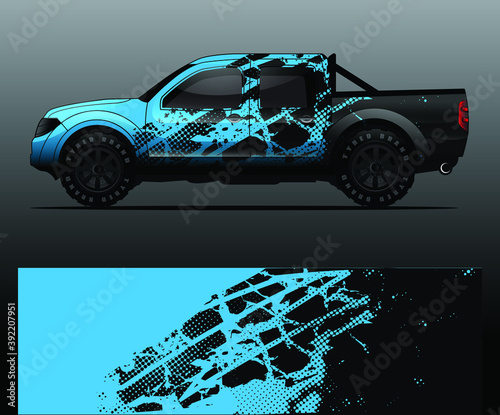 Truck decal, cargo van and car wrap vector, Graphic abstract grunge stripe designs for wrap branding vehicle