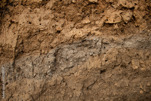 Sectional soil, multi-colored soil layers