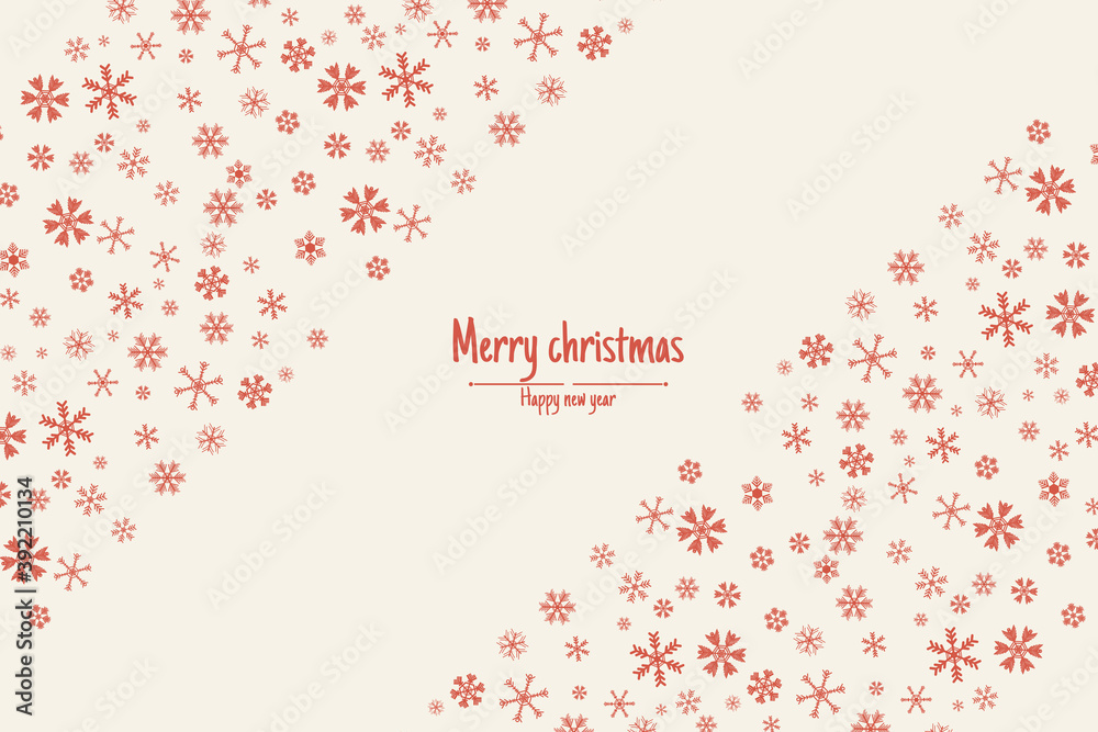 Christmas background, red snowflakes decoration on soft tones, complete with Christmas and Happy New Year greeting cards. Christmas background, red snowflakes decoration on soft tones, complete with Christmas and Happy New Year greeting cards.