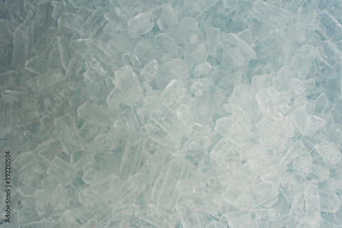Close up of ice cubes texture. Ice cubes background. Refreshing, summer, cool concept.
