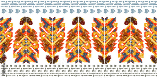 Drapery curves pagan tripe seamless pattern. Indian old surface background. Vector ornament.